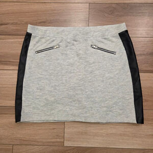 Women's Cato Grey Black Faux Leather Panel Mini Skirt size 18/20W